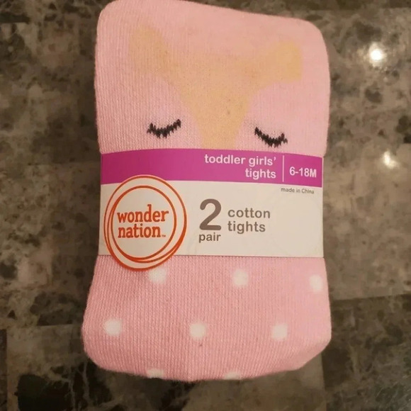 Pink Fox and Blue Toddler Tights - Picture 2 of 6